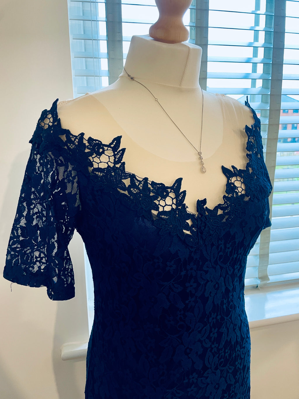 Blue lace dress, Size 10/12