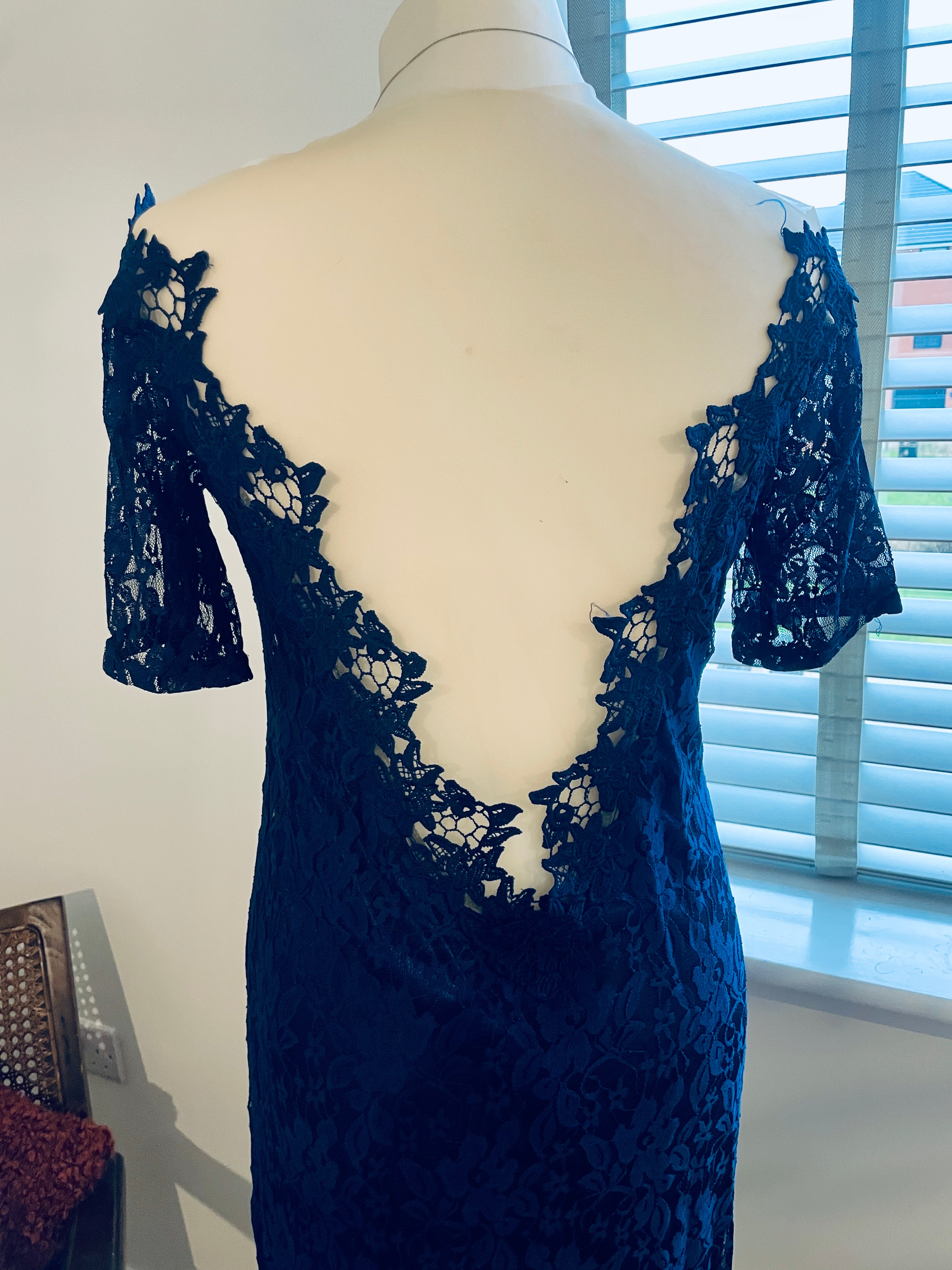 Blue lace dress, Size 10/12
